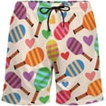 thumbnail image 4 of Sunyuer Men's Swim Trunks with Compression Liner 2-in-1 Drawstring Swimming Shorts Quick Dry Beach Board Shorts with Pockets, Pickleball Paddle Heart, L, 4 of 8