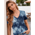 thumbnail image 3 of WQD Womens Short Sleeve V Neck T Shirts Casual Tie Dye Tops Loose Fit Basic Summer Tee Trendy Printed Blouse, 3 of 8