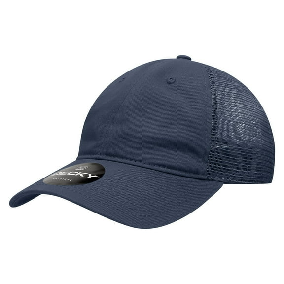 Decky 120 6 Panel Low Profile Relaxed Cotton Trucker Hat-Navy