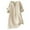 Beige, variant on Women's Plus Size Solid Color Stand Up Collar Cotton Linen Top, Half Button V Neck 3/4 Sleeve Loose Fit Blouse, Casual Daily Wear for Spring Summer Purple XXXL
