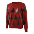 thumbnail image 3 of Christmas Tree Sweaters for Women 2025 Long Sleeve Crewneck Jacquard Knitted Pullover Sweater Jumper Tops, 3 of 5