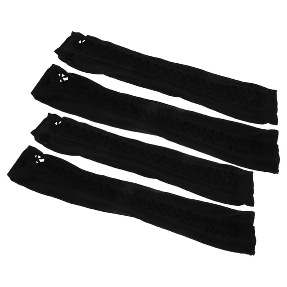 OFFIGAM 2Pairs Black Elbow Length Mesh Gloves Fingerless Hollow Design for Dressy Event and Outdoor