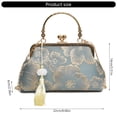 thumbnail image 3 of Stylish Polyester Crossbody Bag Shoulder Purse Evening Handbag Chinese Cheongsam Designs and Chain Detail, 3 of 8
