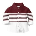 thumbnail image 5 of Riecok Basic Shirts for Girls Lapel Collared Striped Button up Blouse Long Sleeve Lightweight Basic Trendy Tops, 5 of 6