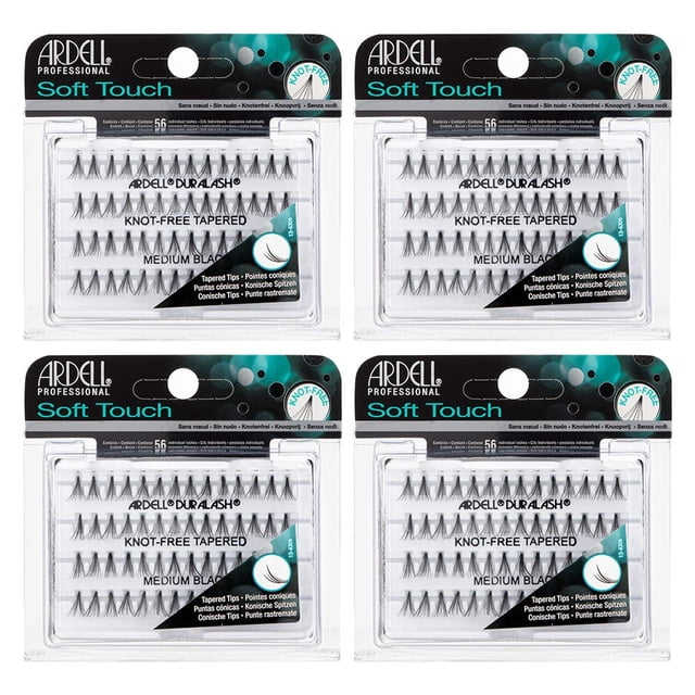 Pestañas postizas Ardell Soft Touch Individuals negras, paquete de 4