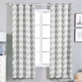 thumbnail image 6 of Efavormart 2 Panels White/Silver Polyester Chevron Design Thermal Insulated Blackout Room Darkening Grommet Top Curtain 52"x84", 6 of 9