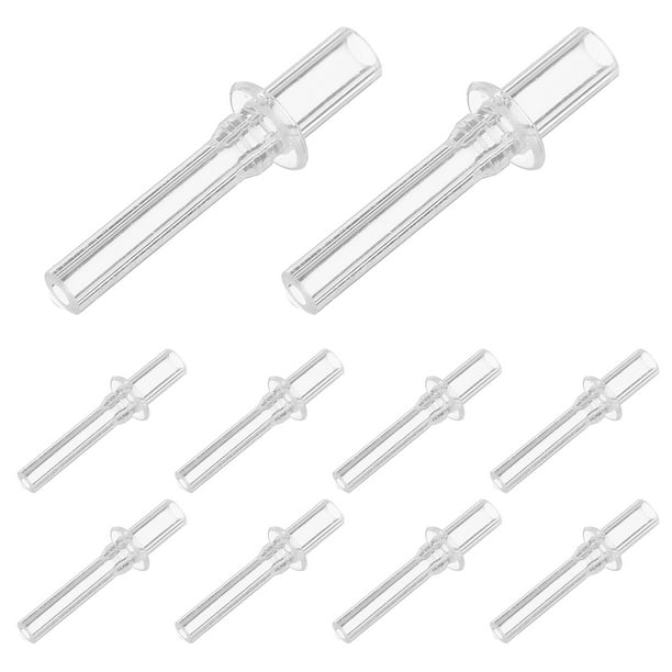 10 boquillas de silicona transparentes y reutilizables para pajitas de vasos y botellas infantiles. Boquillas largas de repuesto.