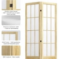 thumbnail image 5 of 5.6FT Room Divider and Folding Portable Partition Screen, Chinese Japanese Shoji Style for Room Separation - 4 Panel (Natural), 5 of 8