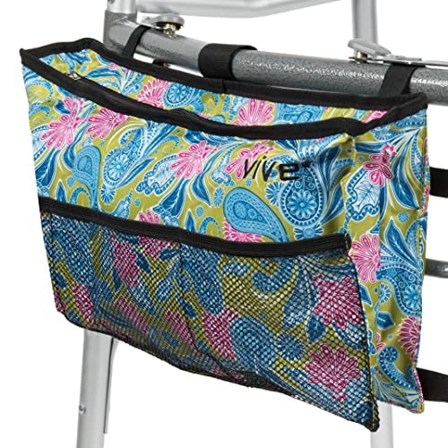 Vive Walker Bag - Accessories Wheelchair Basket Pouch (Water Resistant) - Seniors Caddy Accessory Attachment for Folding, Rolling Walkers - Carry Storage Carrier Tote - Lightweight, Universal Size