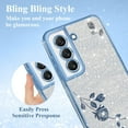 thumbnail image 6 of for Samsung Galaxy S21 Plus Case Clear Glitter Sparkle Luxury Shiny Phone Case Samsung S21 Plus Case Silicone TPU Soft Flower Transparent Shockproof Cover Pruple Thin (Silver-Blue), 6 of 14