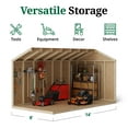 thumbnail image 6 of Little Cottage Co. 8x14 Value Workshop Shed with Operable Windows and Floor, Outdoor Wood Storage Do-It-Yourself Precut Kit, 6 of 14
