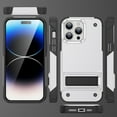 thumbnail image 6 of Allytech for iPhone 15 Pro Max Rugged Case, Military Grade Shockproof Anti-Stain Heavy Duty Hybrid Fashion Case with Invisible Kickstand, Soft TPU + Hard PC Case for iPhone 15 Pro Max - White, 6 of 7