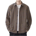 thumbnail image 5 of Fanshiluo Men's Plaid Button Down Collared Shirt, Long Sleeve Loose Fit Casual Top,L,Big and Tall Men, 5 of 5