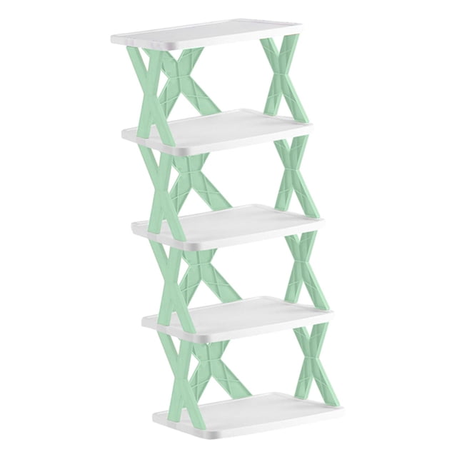 GROWTH TANK Foldable Shoe Rack Flower Pot Holder Vertical Multi Tiers Shoe Storage Organizer Green 5Layer 66cm