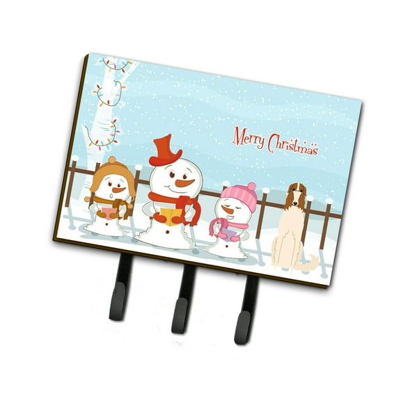 Merry Christmas Carolers Borzoi Leash or Key Holder