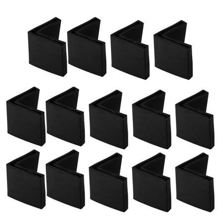 14Pcs Black Soft Angle Iron Foot Pad L Shaped Edge Leg Cover 25mmx25mm