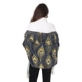 thumbnail image 4 of FORMRS Womens Scarf Winter Soft Long Big Warm Shawls Wrap Tassel Scarves, Peacock Feathers Pattern, 4 of 9