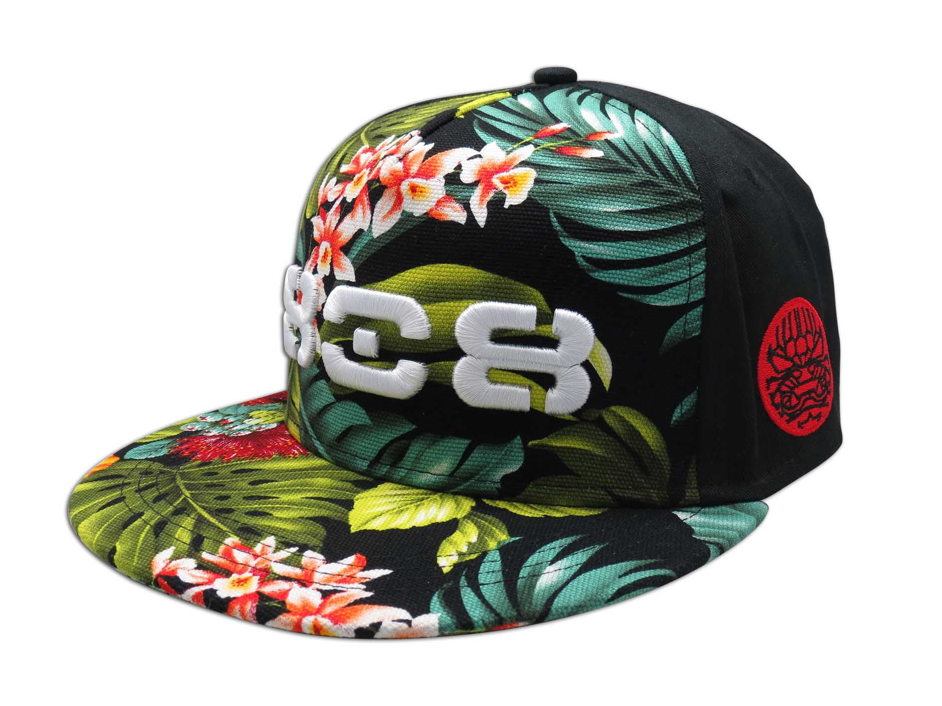 Hibiscus Floral Embroidered Cap
