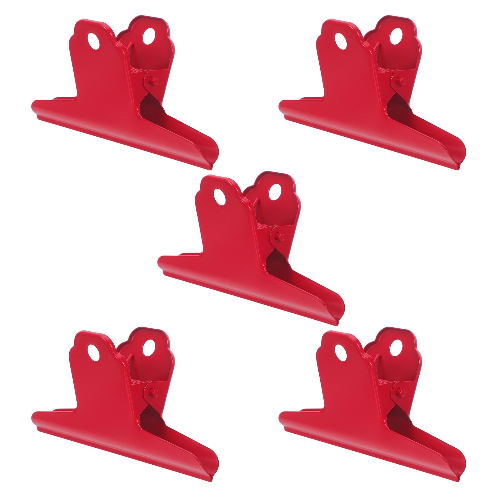 UPGRATOR 5Pcs Red Metal Bulldog Clips for Efficient Paper Organization in Office