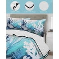 thumbnail image 4 of Quilts Twin Size, Coastal Ocean Soft Comforter Bedding Set for Bed, Summer Vintage Colorful Coral Lightweight Quilted Bedspread with Pillow Cover(2 Pieces) for All Season, 68x86 Inch, 4 of 6