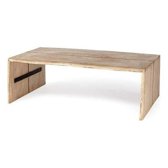 Mercana San Andreas II 48x25 Rectangula Brown Solid Wood Top & Base Coffee Table