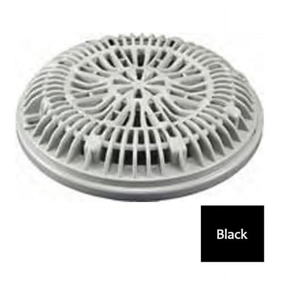 Custom Molded CMP25548004000 Vinyl Pool Main Drain Ring with 8 in. Anti Vortex Lid, Black