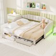 ILRITYLK Twin XL Extendable Upholstered Daybed with Storage Drawers and ...