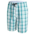 thumbnail image 2 of DAKIMOE Mens Sleep Shorts Pajama Shorts Cotton Sleeping Short Pajamas Bottoms for Men Comfy Mens Board Shorts Sleepwear Lounge Bottom, Cyan Plaid, L, 2 of 10