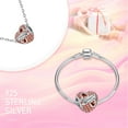 thumbnail image 4 of 925 Sterling Silver Birthstone Paved Charms for Charm Bracelets & Necklaces Heart Bead Charms, 4 of 7