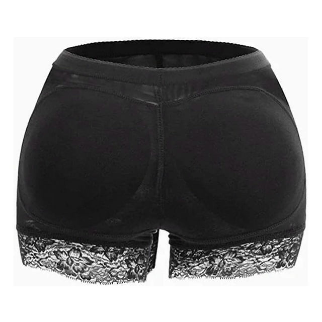 Women Butt Padded Enhancer Underwear Buttock Lifting Removable Sponge Pad Hip Lift Shorts Black XL