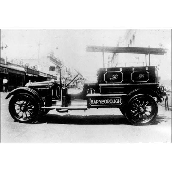 24"x36" Gallery Poster, First motorized fire engine truck in Maryborough australia 1925