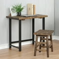 thumbnail image 4 of Alaterre Furniture Pomona 32 in. Compact Writing Desk with Solid Wood Top and Metal Frame – Rustic Industrial Style Small Home Office Desk, Natural, 4 of 10
