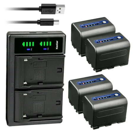 Kastar 4-Pack NP-QM71D Battery and LTD2 USB Charger Compatible with Sony CCD-TRV355 CCD-TRV360 CCD-TRV380 CCD-TRV430 CCD-TRV460 CCD-TRV480 CCD-TRV530 CCD-TRV730 CCD-TRV738 CCD-TRV740 CCD-TRV828 Camera