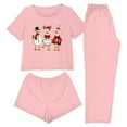 thumbnail image 3 of Wiyuqeen Womens Pajamas Sets 3 Piece Christmas Graphic Sleepwear Xmas Party Loungewear Tops Shorts Long Pants, 3 of 10