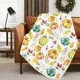 thumbnail image 4 of Fall Blanket Pumpkin Throw Blanket, Autumn Leaf Harvest Farmhouse Soft Warm Cozy Blanket, Fall Throw Blanket for Couch Sofa Bedroom Chairs 50 X 60 Inch, 4 of 6