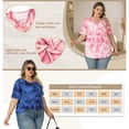 thumbnail image 7 of Womens Plus Size Summer Tops Casual Lace Up Front T Shirts Tie Dye V Neck Tees Trendy Short Sleeve Tunics XL-5XL, 7 of 7