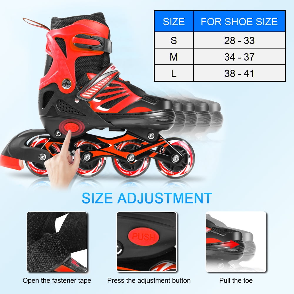 Shoes,Size Adjustable Kids And Inline Roller Size (10c-13c) With Wheels Inline With Adjustable Inline With Adjustable Roller Wheels Kids Roller Size 4 Size Adjustable