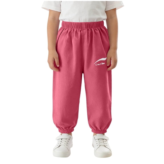 BaoFuBaoMei Joggers for Girls Solid Soft Pants High Elastic Waist Loose Everyday Pants Outdoor Casual Trousers