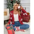 thumbnail image 2 of Cogild Women's Christmas Tree Cardigans for Womens V-Neck Long Sleeve Open Front Cardigans Knitted Chrastmas Sweaters for Womens Cardigan for Festive Christmas, 2 of 7