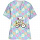 thumbnail image 3 of Ropa de mujer Estampado de dibujos animados de Snoopy Cuello en V Ropa de trabajo para mujer Tops Manga corta Con bolsillos Uniforme médico de enfermería, 3 of 5