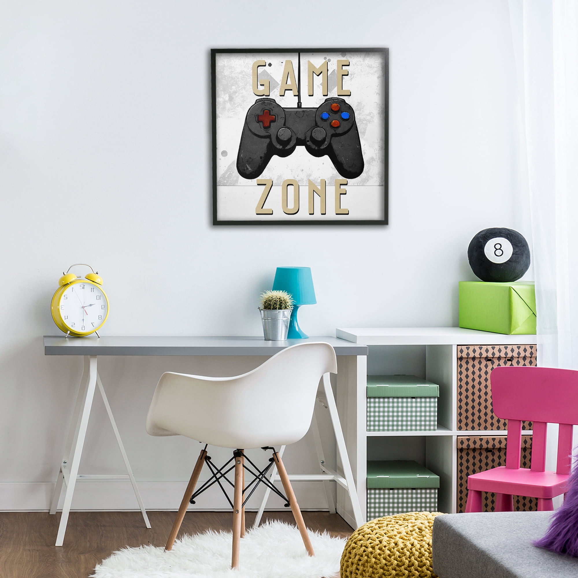 Stupell Industries Game Zone Control Black Framed Giclee Art, design by Kim Allen