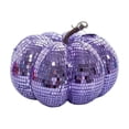thumbnail image 3 of Halloween Sparkling Mirror Glass Pumpkin Decor High Gloss Reflective Tile Ornament Faux Stem Pumpkin Statue for Tabletop Mantel Fall Harvest Home Decoration, 3 of 7