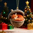 thumbnail image 7 of Pine Cone Animal Ornament, Woodland Acorn Forest Animal for Christmas Tree Decoration, 2D Acrylic Sleeping Animals Decor for Holiday Home Keepsake Gifts (A), 7 of 7