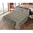 thumbnail image 4 of Ambesonne Floral Fitted & Flat Sheet with Shams 4 Pcs Set, Vintage Art Spring Flowers, King, Olive Green White and Cocoa, 4 of 5