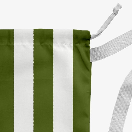 Simply Daisy Stripe 18 x 29 in Fern Green Laundry Bag