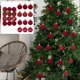 thumbnail image 1 of 12 Bolas Navideñas de Terciopelo Flocadas, Adornos Navideños de Plástico, Adornos Colgantes Decorativos para Árbol de Navidad., 1 of 7
