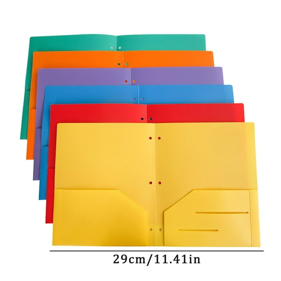 Premium 4 PCS Plastic Folders with Pockets 3 Hole Punched 2 Pocket File Folders PP Double Bag American Folder for 3 Ring Binder for Student Teacher Office (Random Color) to enhance your experience