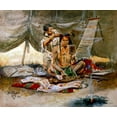 thumbnail image 2 of Russell, Charles M. 14x12 Black Ornate Wood Framed with Double Matting Museum Art Print Titled - Beauty Parlor, 2 of 4
