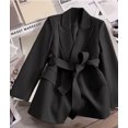 thumbnail image 4 of Women'S Winter Jackets Dressy Casual Ribbed Long Sleeve Lapel Fashion Work Busines Black XL, 4 of 8