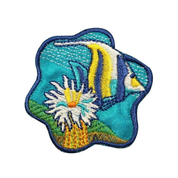 ID 0219 Tropical Angel Fish Craft Patch Sea Setting Fishing DIY Iron On Applique